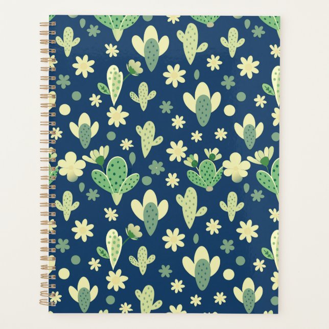 Desert Cactus & Succulent Pattern Planer (Vorderseite)