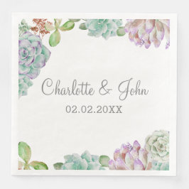 Desert Cactus succulent Wedding Napkins Serviette
