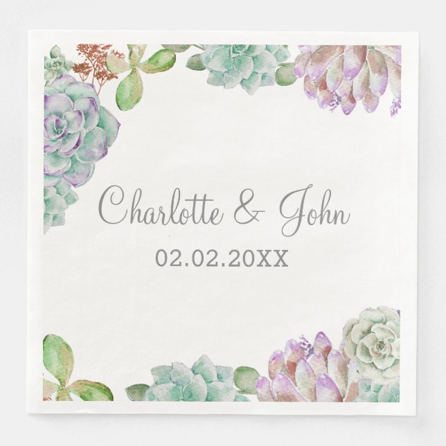 Desert Cactus succulent Wedding Napkins Serviette (Vorderseite)