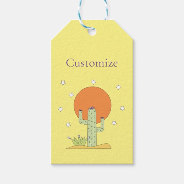 Desert Cactus Sun Thunder_Cove Geschenkanhänger (Vorderseite)