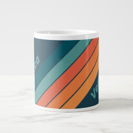 Desert Cactus Sunrise Stripes with Name Jumbo-Tasse