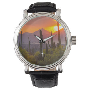 Desert cactus sunset, Arizona Armbanduhr