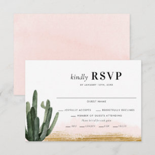 Desert Cactus Wedding RSVP Card Karte
