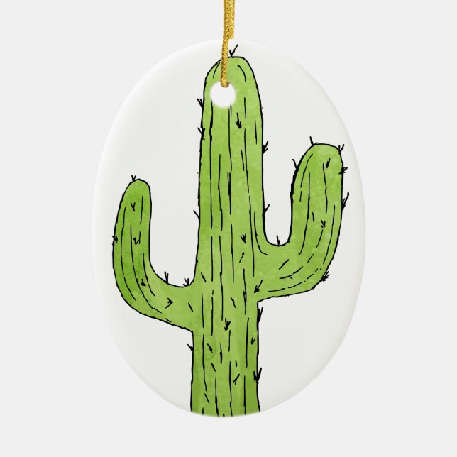 Desert Cactus Wüste Pflanze Kaktus Tree Design Keramikornament (Vorne)