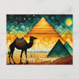 Desert Camel Egyptian Pyramids Postkarte