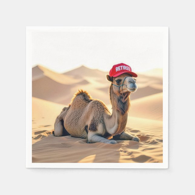Desert Camel Wearing a Retired Cap Serviette (Vorderseite)