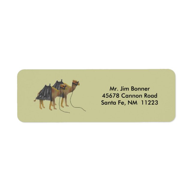 Desert Camels Rücksendeadressen-Aufkleber (Vorne)