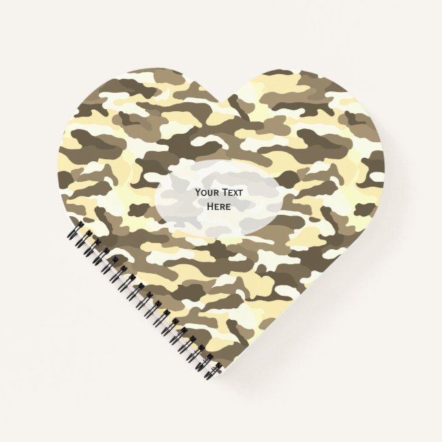 Desert Camouflage Heart Notizbuch (Vorderseite)