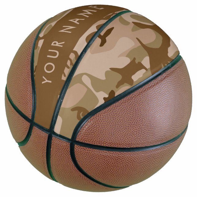 Desert Camouflage Pattern, Ihr Name, Personalisier Basketball (angewinkelt)
