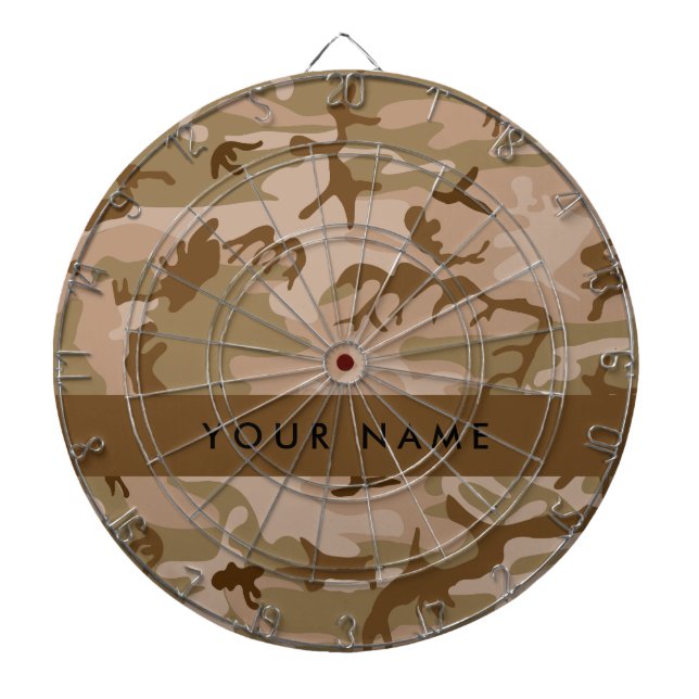 Desert Camouflage Pattern, Ihr Name, Personalisier Dartscheibe (vorne)