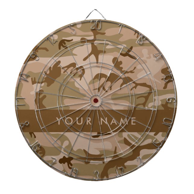 Desert Camouflage Pattern, Ihr Name, Personalisier Dartscheibe (vorne)