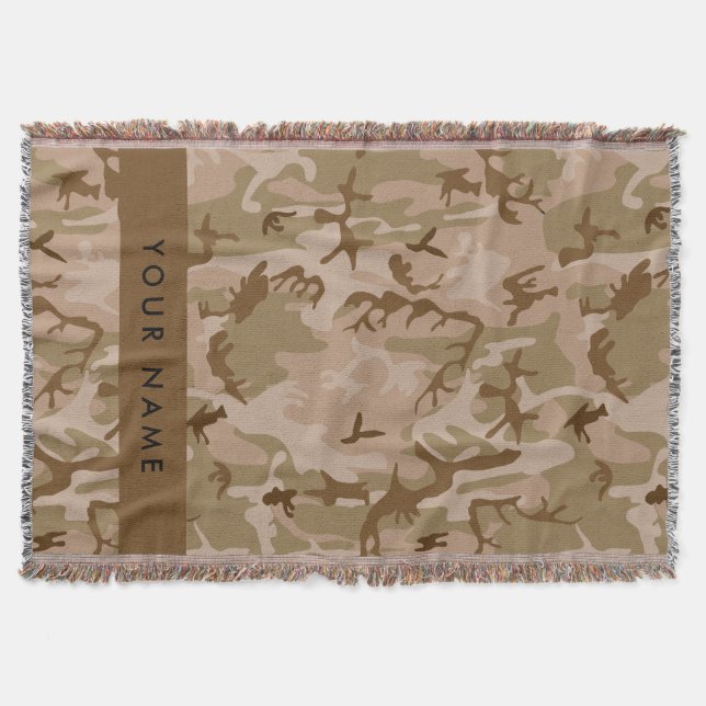 Desert Camouflage Pattern, Ihr Name, Personalisier Decke (Vorderseite)