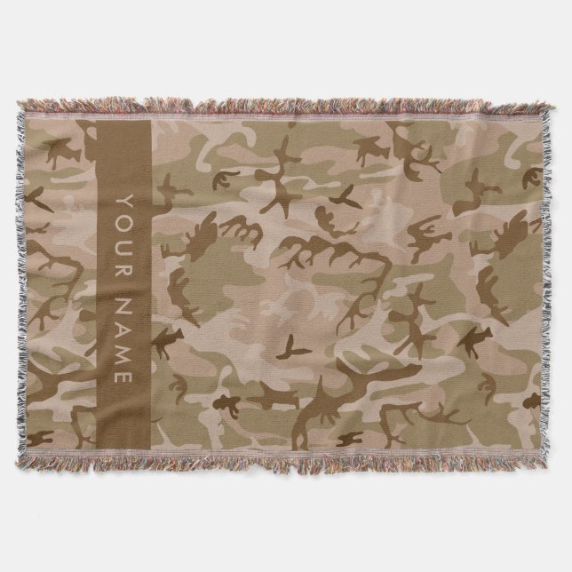 Desert Camouflage Pattern, Ihr Name, Personalisier Decke (Vorderseite)