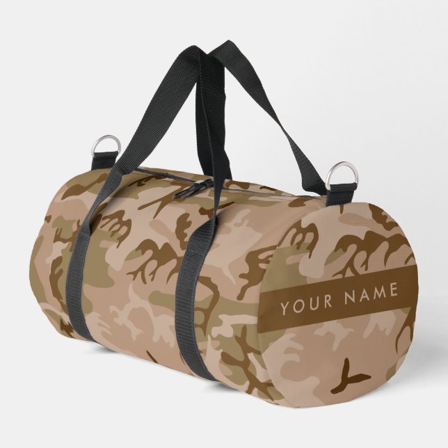 Desert Camouflage Pattern, Ihr Name, Personalisier Duffle Bag (Linke Seite)