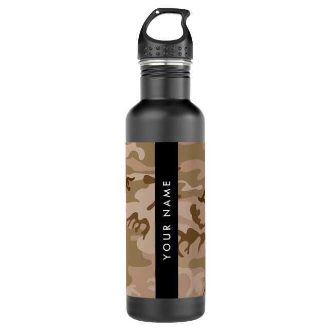 Desert Camouflage Pattern, Ihr Name, Personalisier Edelstahlflasche (Vorderseite)