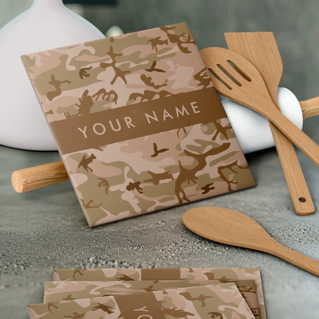 Desert Camouflage Pattern, Ihr Name, Personalisier Fliese (Von Creator hochgeladen)
