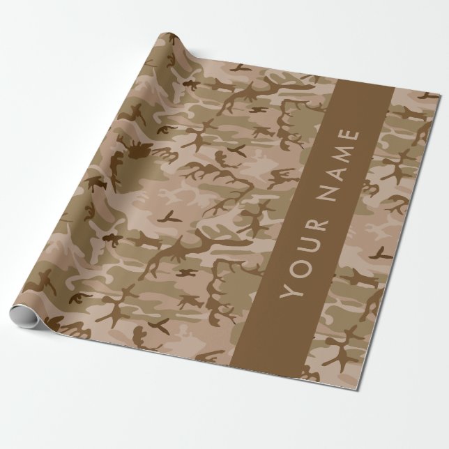 Desert Camouflage Pattern, Ihr Name, Personalisier Geschenkpapier (Ungerollt)