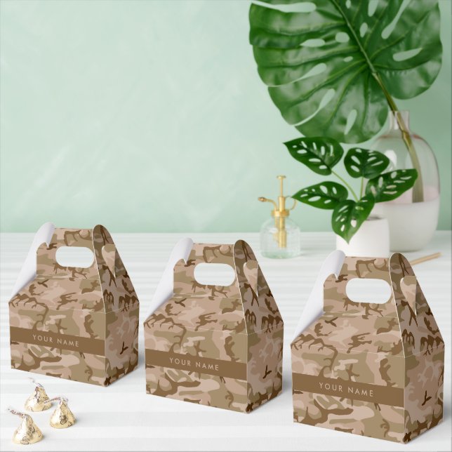 Desert Camouflage Pattern, Ihr Name, Personalisier Geschenkschachtel (Zahlreiche)
