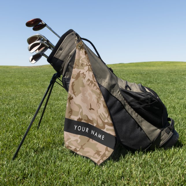 Desert Camouflage Pattern, Ihr Name, Personalisier Golfhandtuch (Gras)