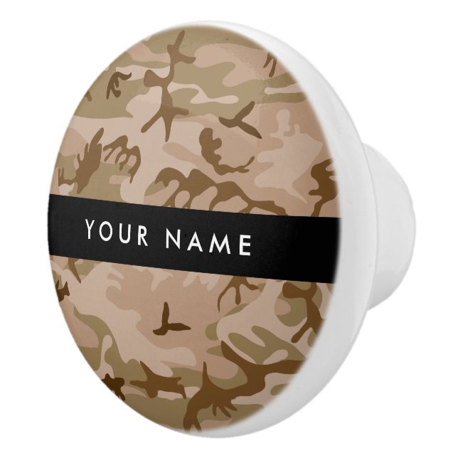 Desert Camouflage Pattern, Ihr Name, Personalisier Keramikknauf (Rechts)