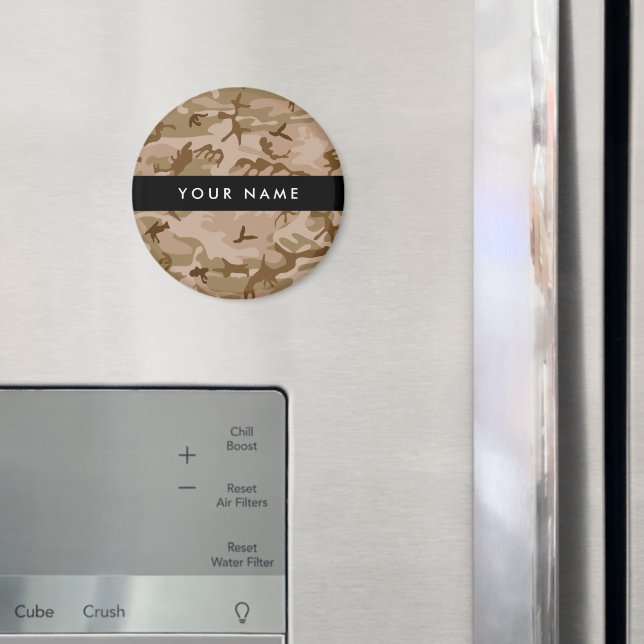 Desert Camouflage Pattern, Ihr Name, Personalisier Magnet (In Situ (Kühlschrank))