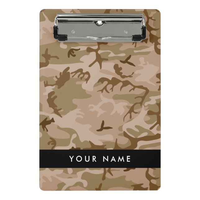 Desert Camouflage Pattern, Ihr Name, Personalisier Mini Klemmbrett (Vorderseite)