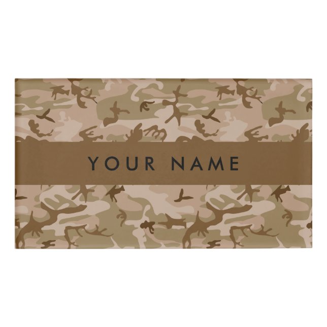 Desert Camouflage Pattern, Ihr Name, Personalisier Namenschild (Vorderseite)