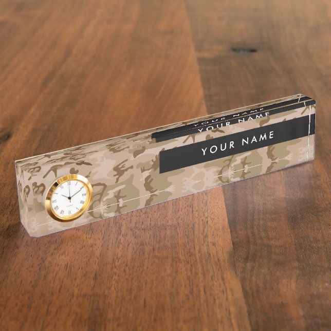 Desert Camouflage Pattern, Ihr Name, Personalisier Namensplakette (Seite)