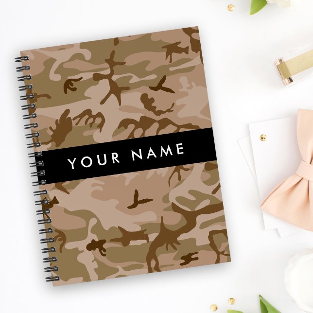 Desert Camouflage Pattern, Ihr Name, Personalisier Notizbuch (Von Creator hochgeladen)