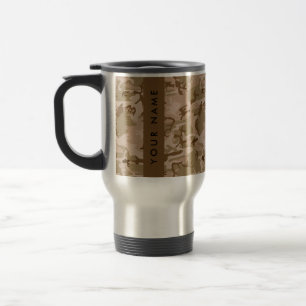 Desert Camouflage Pattern, Ihr Name, Personalisier Reisebecher