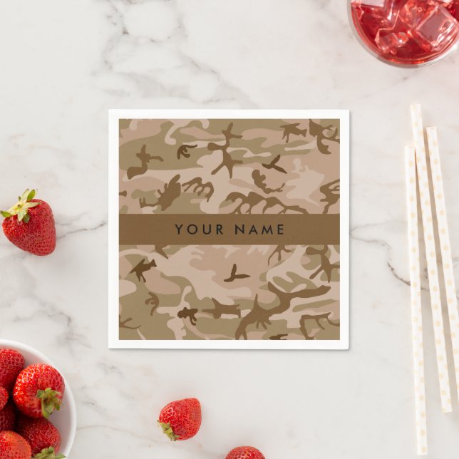 Desert Camouflage Pattern, Ihr Name, Personalisier Serviette (Beispiel)