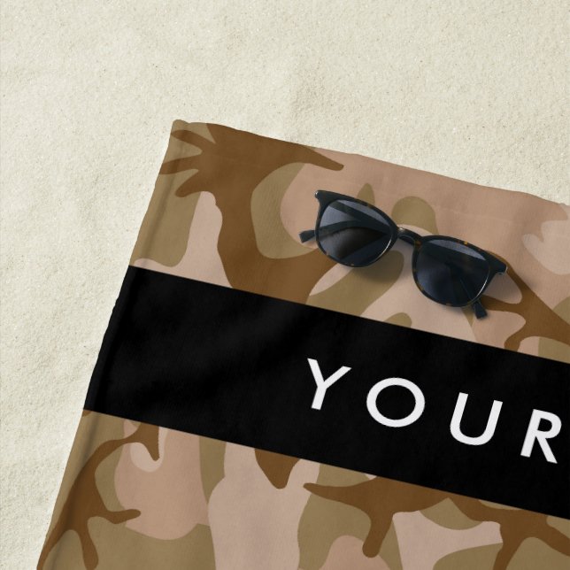Desert Camouflage Pattern, Ihr Name, Personalisier Strandtuch (Beispiel)