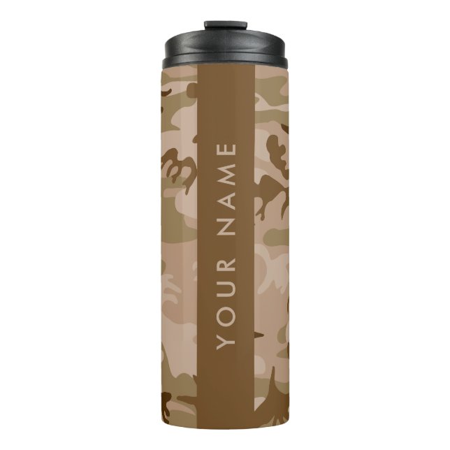 Desert Camouflage Pattern, Ihr Name, Personalisier Thermosbecher (Vorderseite)