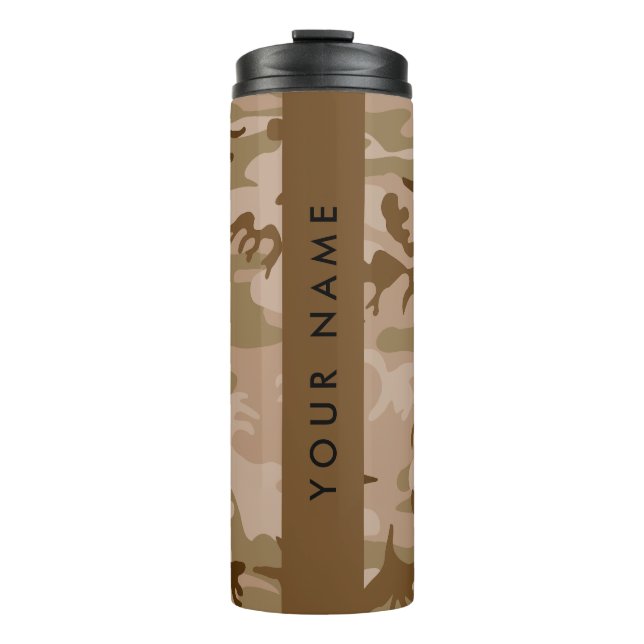 Desert Camouflage Pattern, Ihr Name, Personalisier Thermosbecher (Vorderseite)