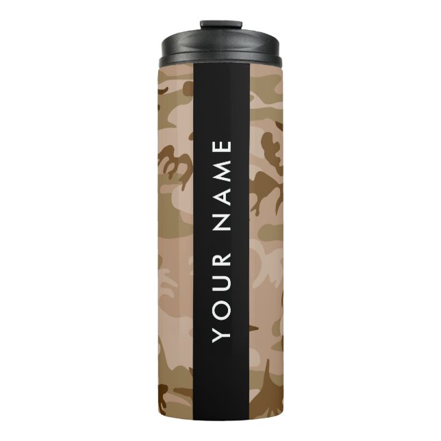 Desert Camouflage Pattern, Ihr Name, Personalisier Thermosbecher (Vorderseite)