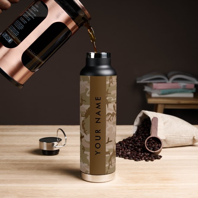 Desert Camouflage Pattern, Ihr Name, Personalisier Trinkflasche (Kaffee)
