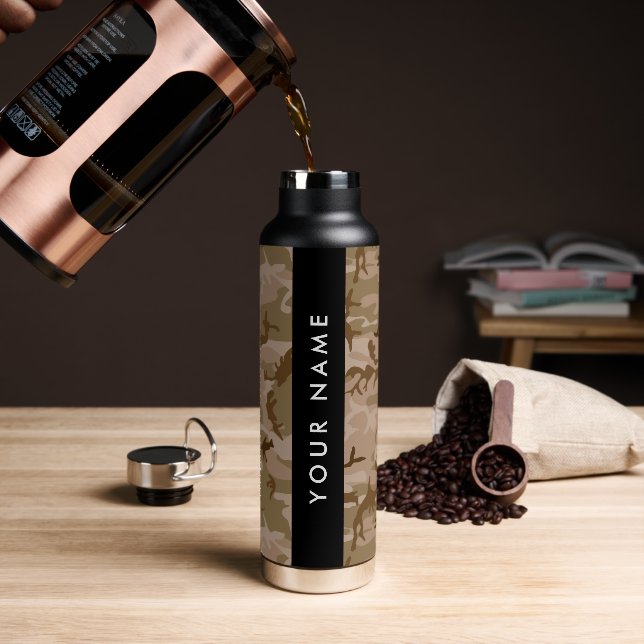Desert Camouflage Pattern, Ihr Name, Personalisier Trinkflasche (Kaffee)