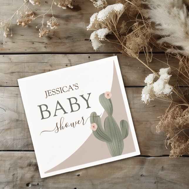 Desert Chic Baby Dusche Serviette (Let us take the prickles out of your party planning with this “sand-tastic” desert chic design. )