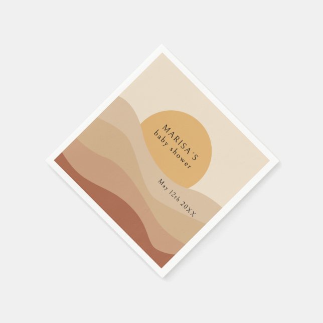 Desert Chic Boho Erdige Babyparty Begrüßung Serviette (Ecke)