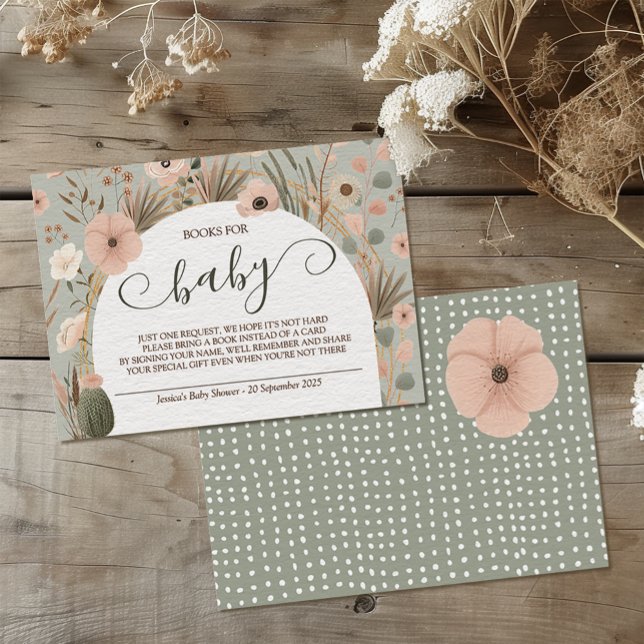 Desert Chic Books für Baby Begleitkarte (Let us take the prickles out of your party planning with this “sand-tastic” desert chic design.)