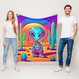 Desert Chillin Alien Art Fleecedecke