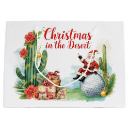 Desert Christmas with Cactus Santa Claus Große Geschenktüte