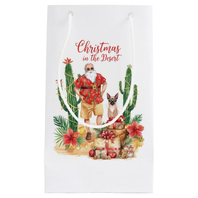 Desert Christmas with Cactus Santa Claus  Kleine Geschenktüte (Vorderseite)
