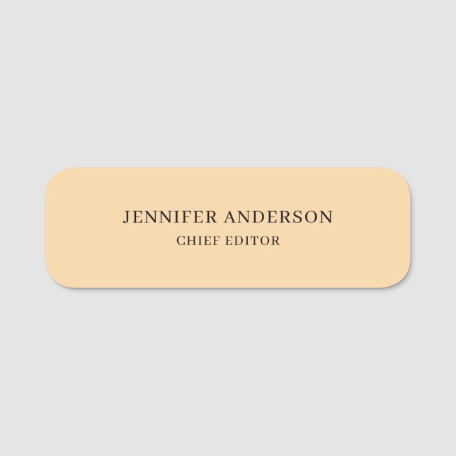 Desert Color Professional Modern Plain Minimalist Namensschild (Vorderseite)
