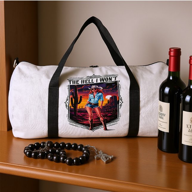 Desert Cowgirl and the Tall Cactus Duffle Bag (Von Creator hochgeladen)