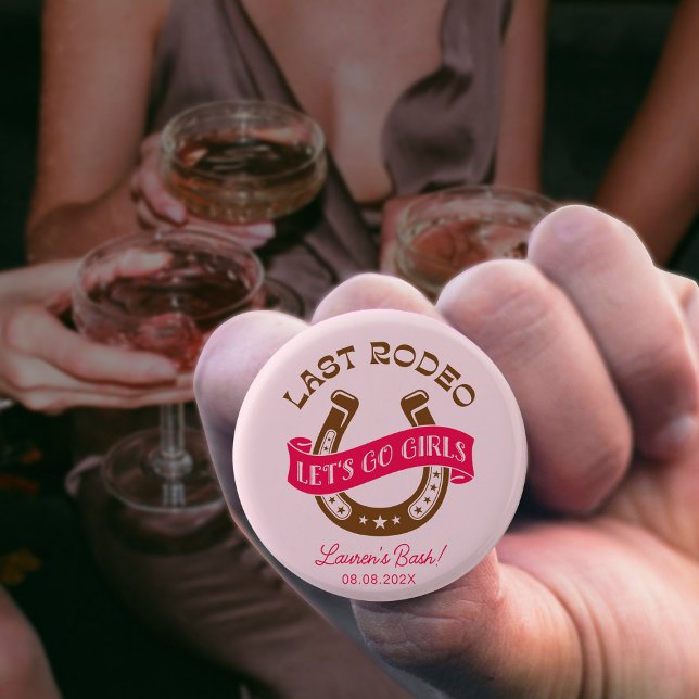 Desert Cowgirl Last Rodeo Junggeselinnen-Abschied Button (Von Creator hochgeladen)