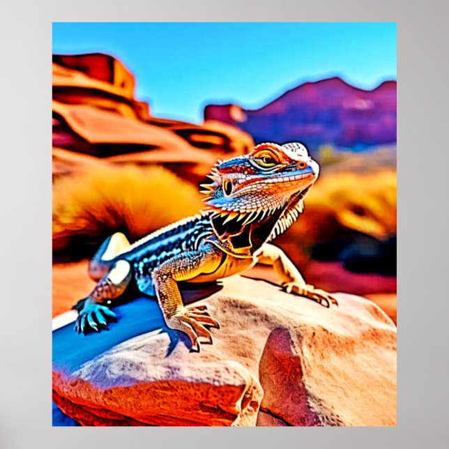 Desert Dragon Lizard Design Poster (Vorne)