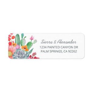 Desert Dream Cactus Bouquet Wedding Rücksendeadres