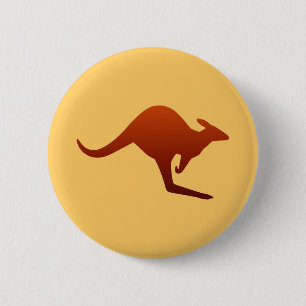 Desert Earth Tone Kangaroo Silhouette Button