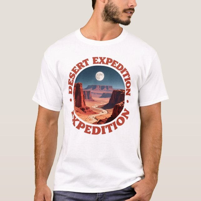 Desert Expedition Vintage Travel Poster T-Shirt (Vorderseite)
